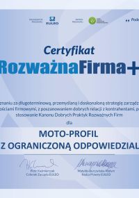Moto-Profil z tytułem Rozważna Firma Plus 2025